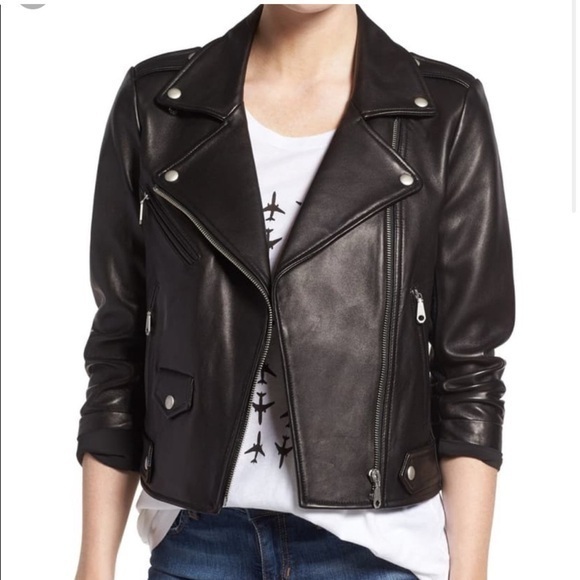 Rebecca Minkoff Jackets & Blazers - Rebecca Minkoff Perforated Lamb Skin Leather Moto Biker Jacket Size XS Pockets